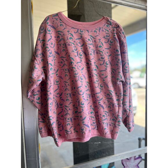 Vintage 1980's First Run pink pullover sweatshirt size M - Picture 1 of 4